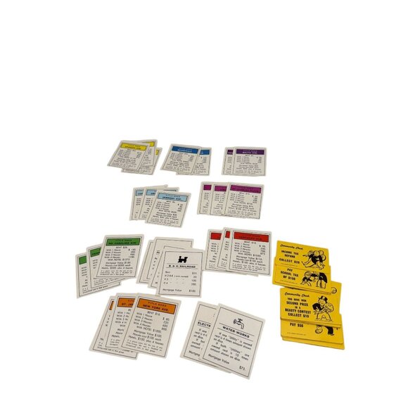 Monopoly Game Title Deed Community Chest Card Set Replacement Pieces Complete - Picture 1 of 10